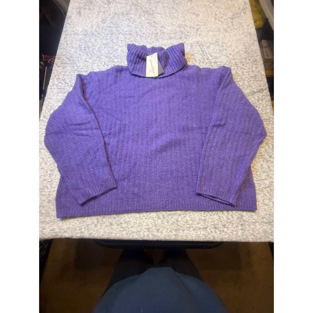 Universal Thread Purple Ribbed Turtleneck Sweater Women Size XS NWT